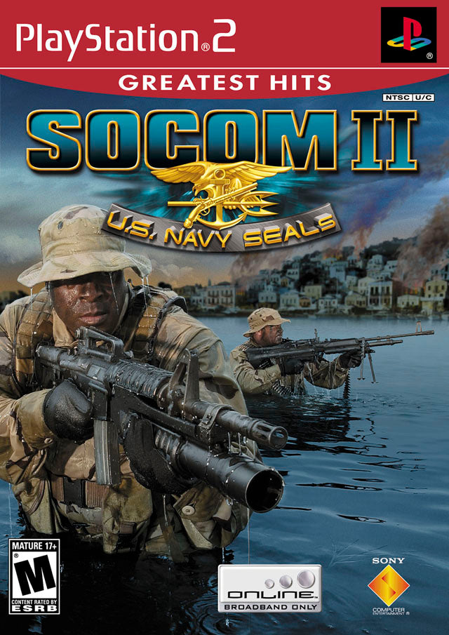 SOCOM II U.S. Navy Seals Front Cover (Greatest Hits) - Playstation 2 Pre-Played