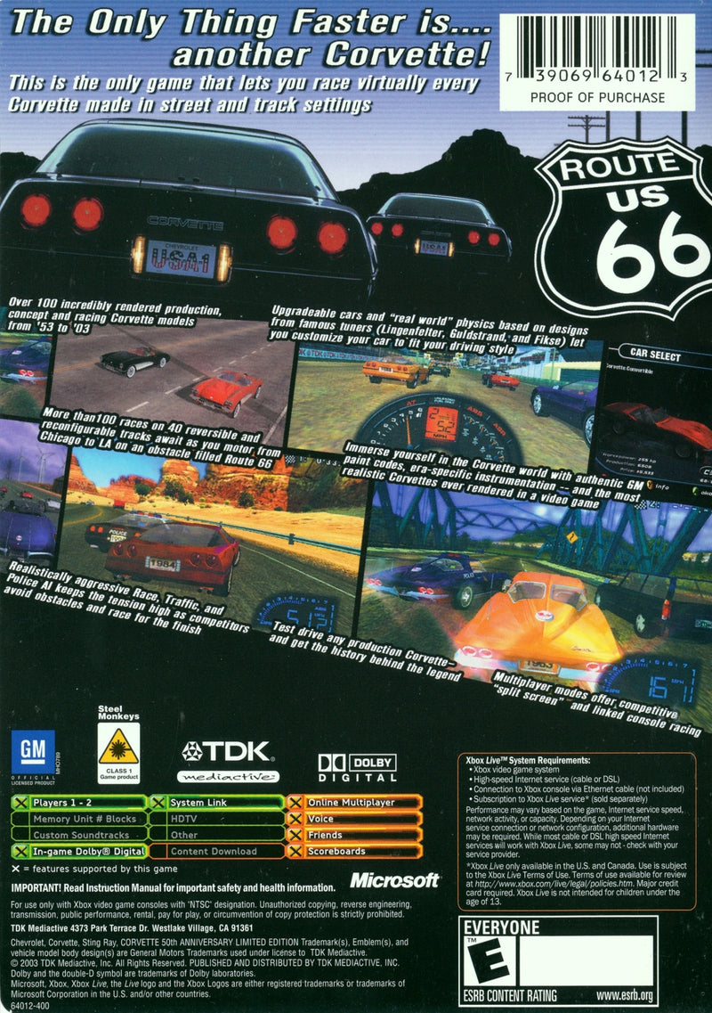 Corvette Back Cover - Xbox Pre-Played
