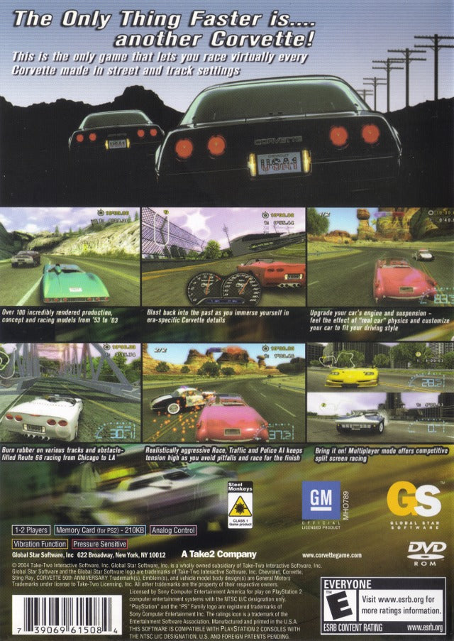 Corvette Back Cover - Playstation 2 Pre-Played