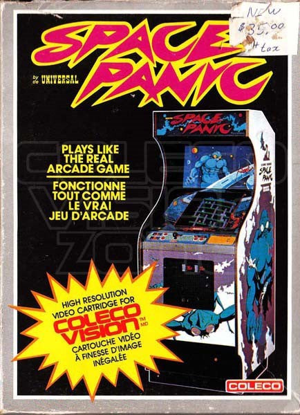 Space Panic with Manual Front Cover - ColecoVision Pre-Played