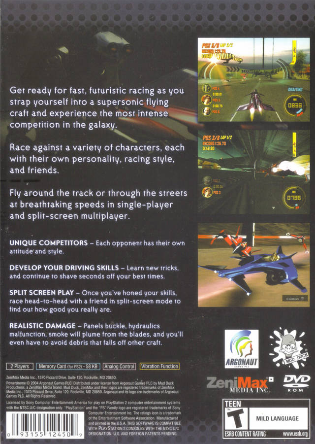 Power Drome Back Cover - Playstation 2 Pre-Played