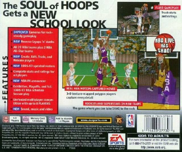 NBA Live 97 Back Cover - Playstation 1 Pre-Played