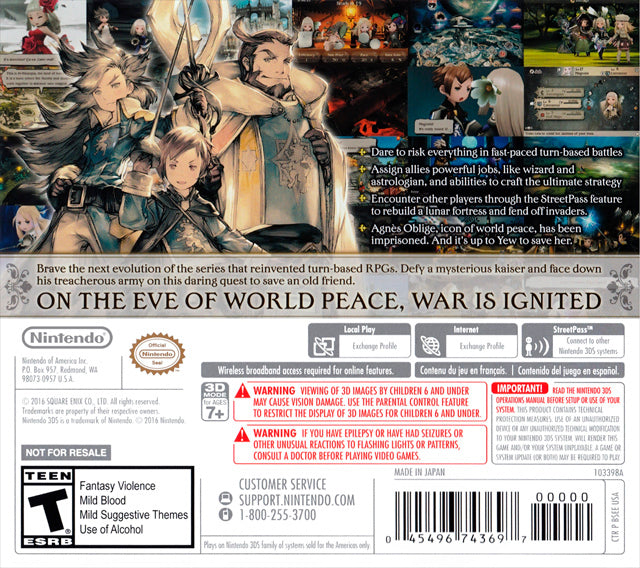 Bravely Second End Layer Back Cover - Nintendo 3DS Pre-Played