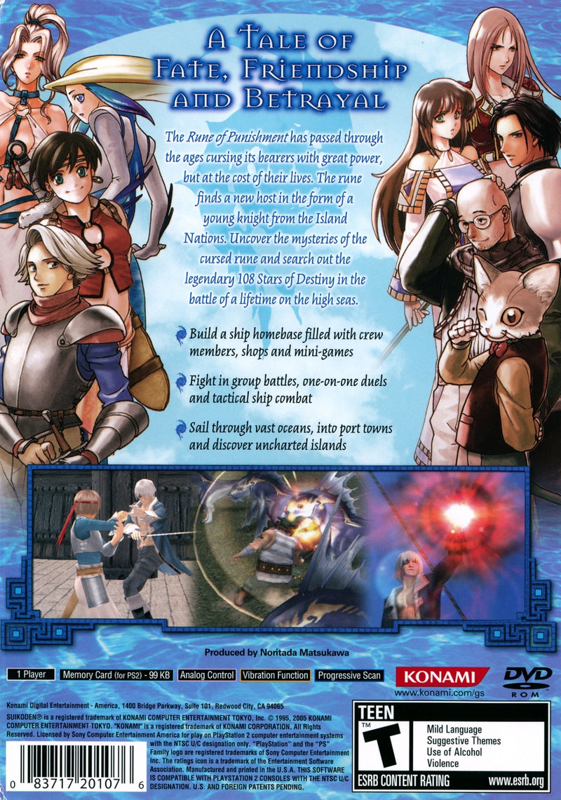 Suikoden IV Back Cover - Playstation 2 Pre-Played