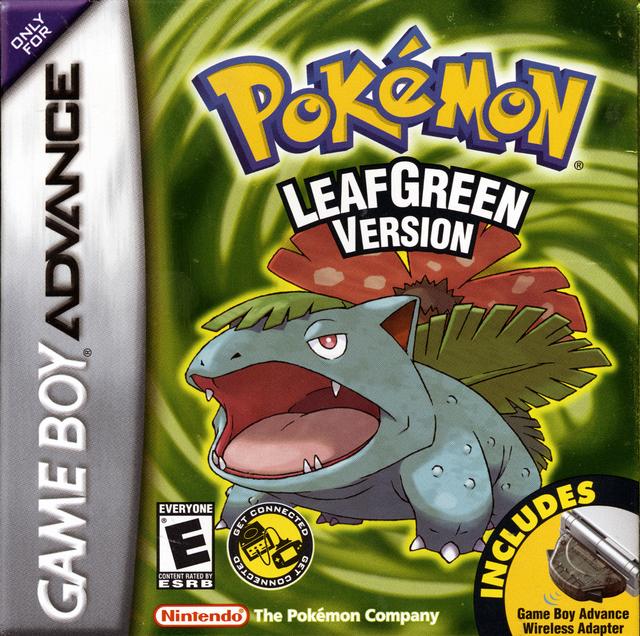 Pokemon Leaf Green Version Front Cover - Nintendo Gameboy Advance Pre-Played