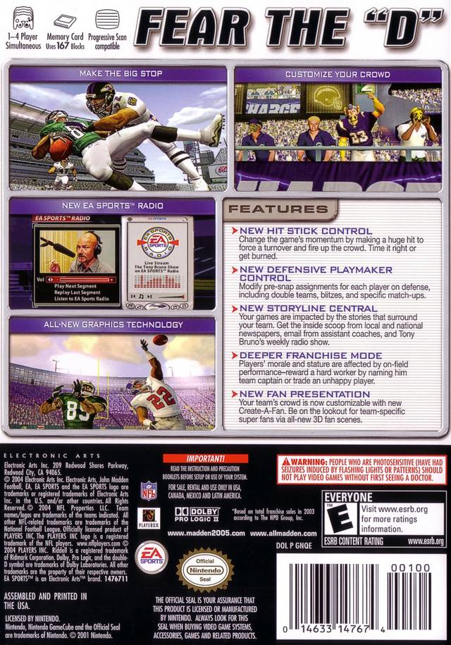 Madden NFL 05 - Nintendo Gamecube Pre-Played