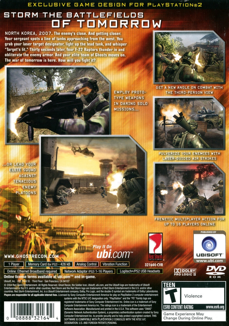 Ghost Recon 2 Back Cover - Playstation 2 Pre-Played