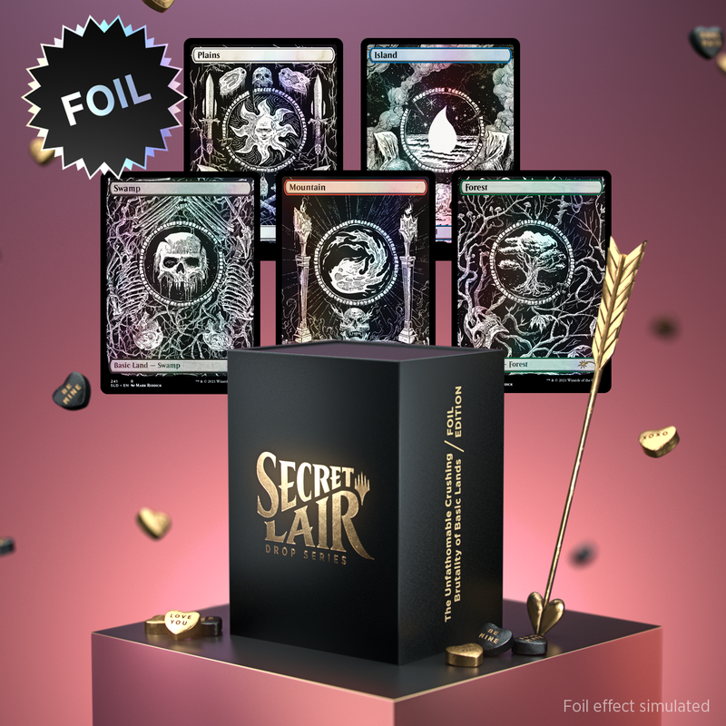 Magic the Gathering Secret Lair The Unfathomable Crushing Brutality of Basic Lands Foil Edition