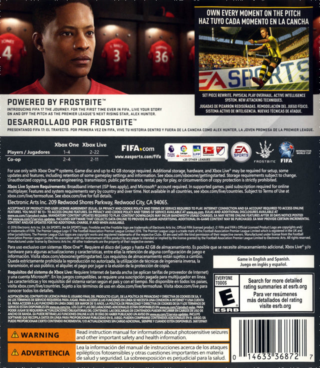 FIFA 17 Back Cover - Xbox One Pre-Played