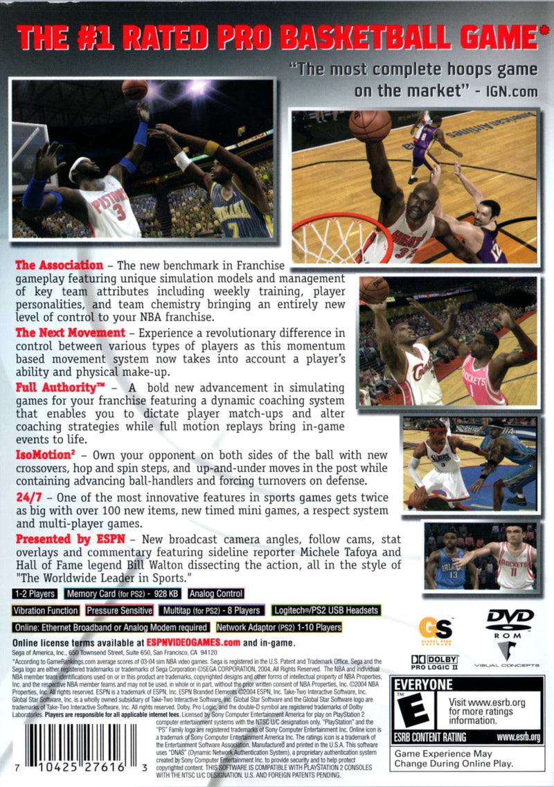 ESPN NBA 2k5 Back Cover - Playstation 2 Pre-Played