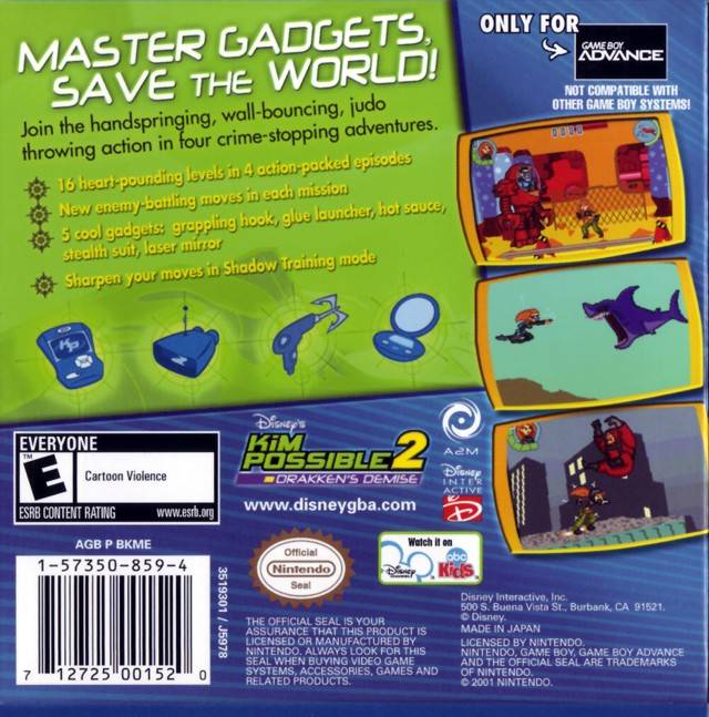 Kim Possible 2 Drakken's Demise - Nintendo Gameboy Advance Pre-Played