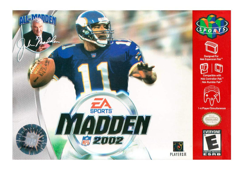 Madden 2002 Front Cover - Nintendo 64 Pre-Played