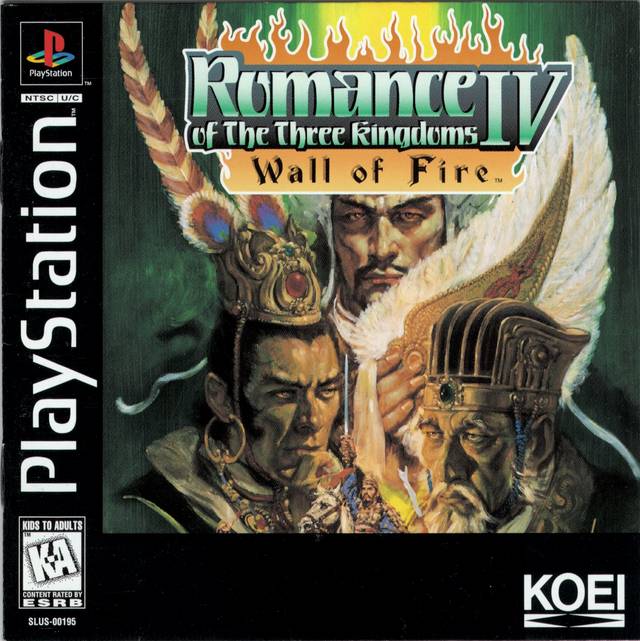 Romance of the 3 Kingdoms 4 Wall of Fire Front Cover - Playstation 1 Pre-Played