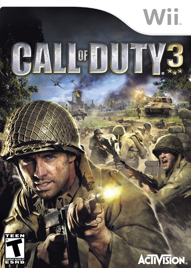 Call of Duty 3 Front Cover - Nintendo Wii Pre-Played