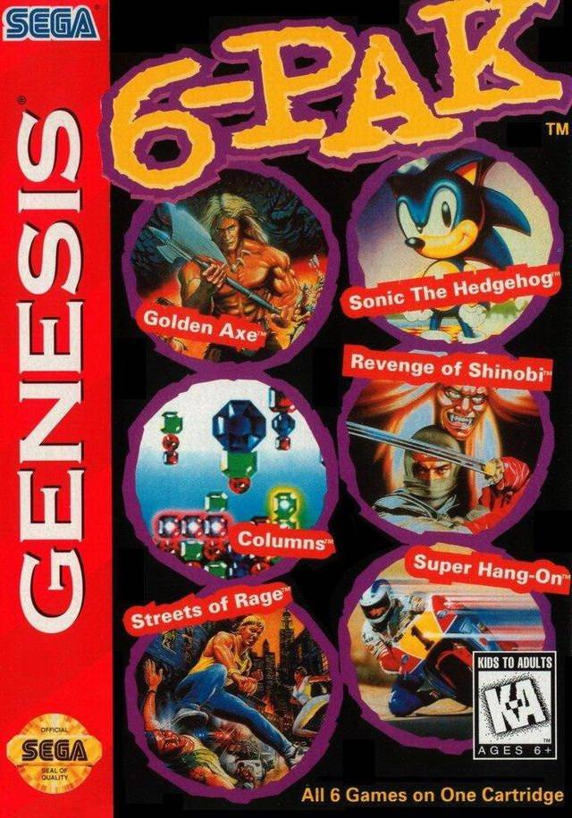 6 Pak Sega Genesis Front Cover