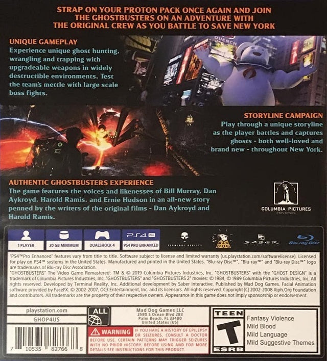 Ghostbusters The Video Game Remastered - Playstation 4 Pre-Played