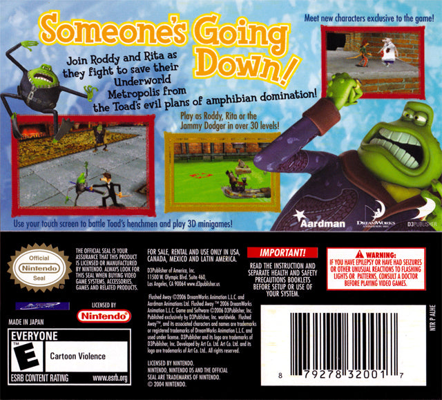 Flushed Away Back Cover - Nintendo DS Pre-Played