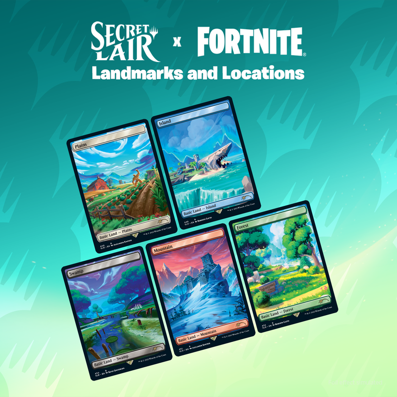 Magic the Gathering Secret Lair x Fortnite: Landmarks and Locations Non-Foil Edition
