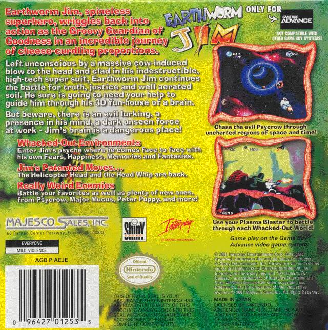 Earthworm Jim - Nintendo Gameboy Advance Pre-Played
