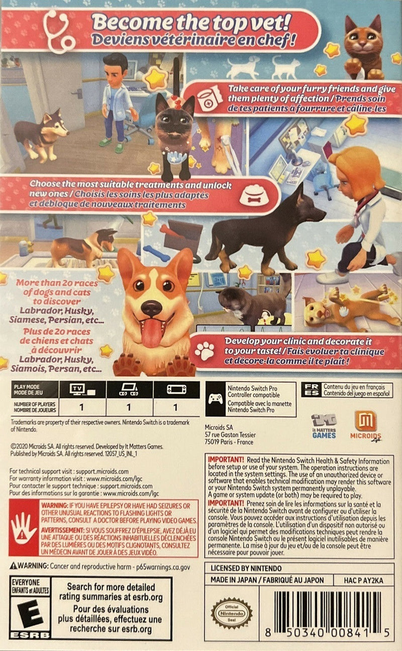 My Universe Pet Clinic Cats & Dogs Back Cover - Nintendo Switch Pre-Played