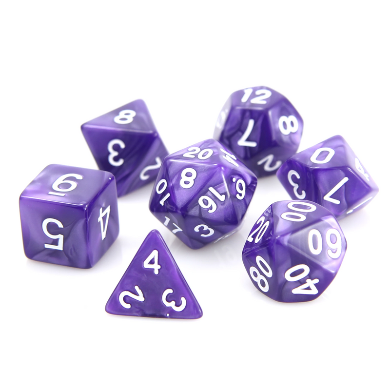 Purple Swirl with White - 7 Piece RPG Set