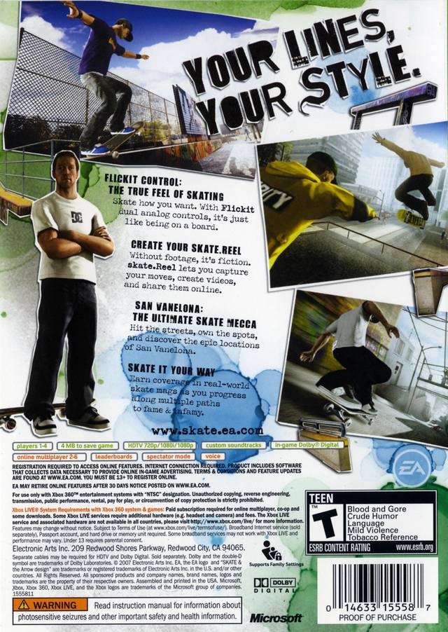 Skate - Xbox 360 Pre-Played