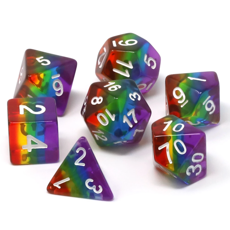 Prismatic Rainbow Dice RPG Set - Die Hard Dice