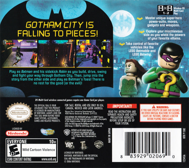 Lego Batman Back Cover - Nintendo DS Pre-Played