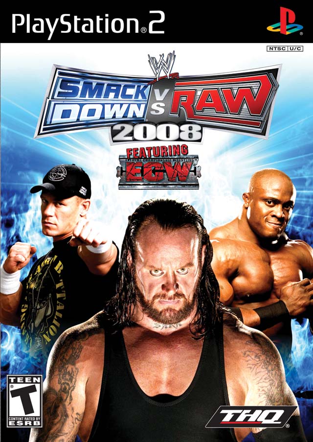 WWE SmackDown vs. Raw 2008 Front Cover - Playstation 2 Pre-Played