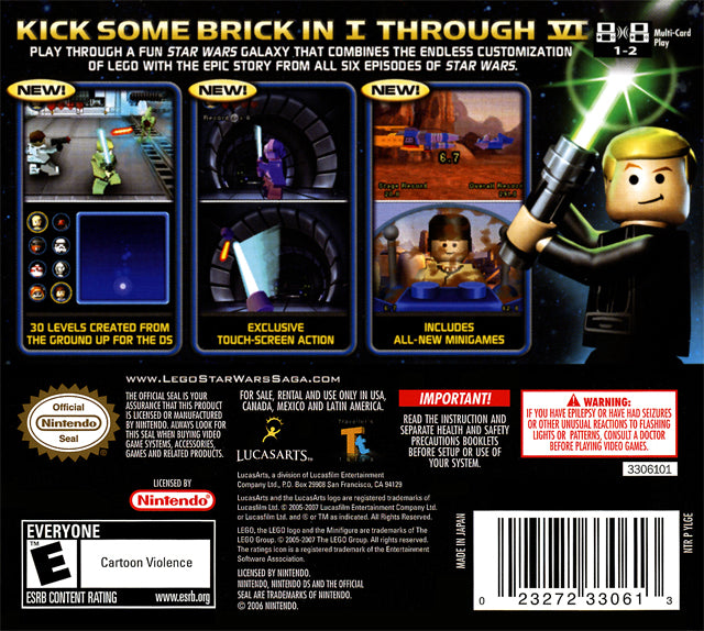 Lego Star Wars The Complete Saga Back Cover - Nintendo DS Pre-Played