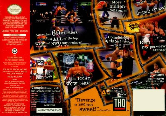 WCW/NWO Revenge Back Cover - Nintendo 64 Pre-Played