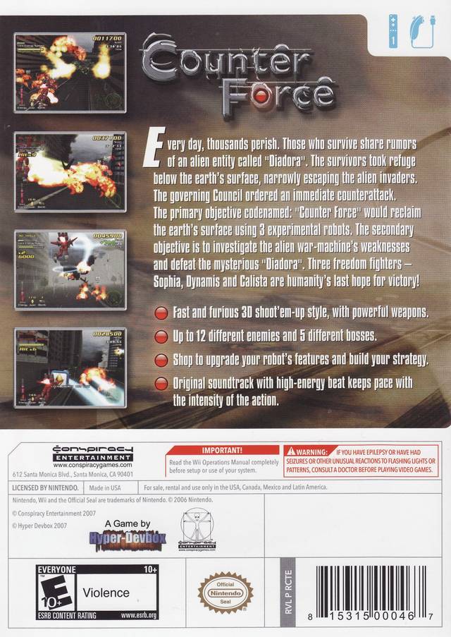 Counter Force Back Cover - Nintendo Wii Pre-Played