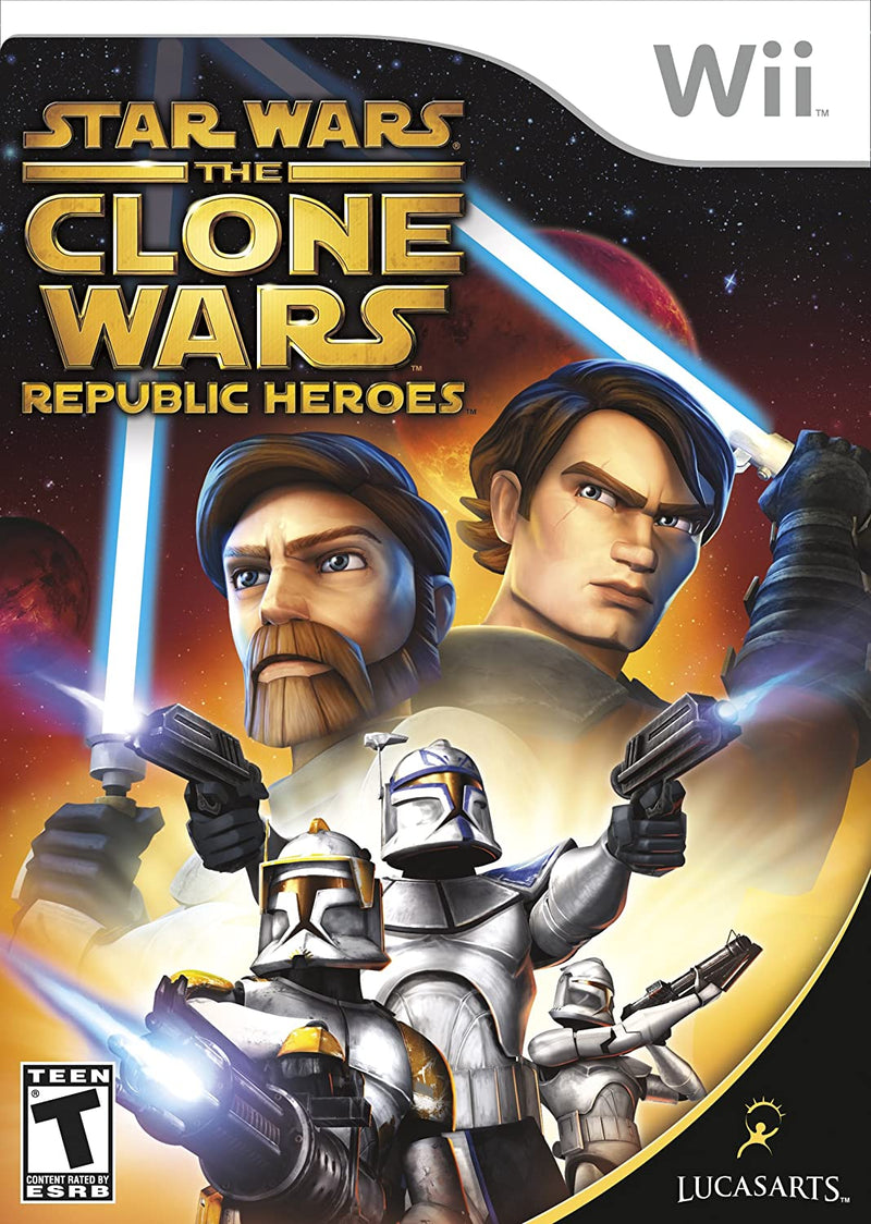 Star Wars Clone Wars Republic Heroes Front Cover - Nintendo Wii Pre-Played