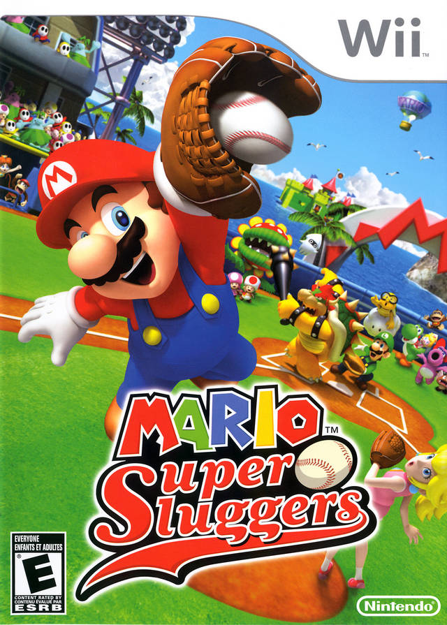 Mario Super Sluggers Front Cover - Nintendo Wii Pre-Played