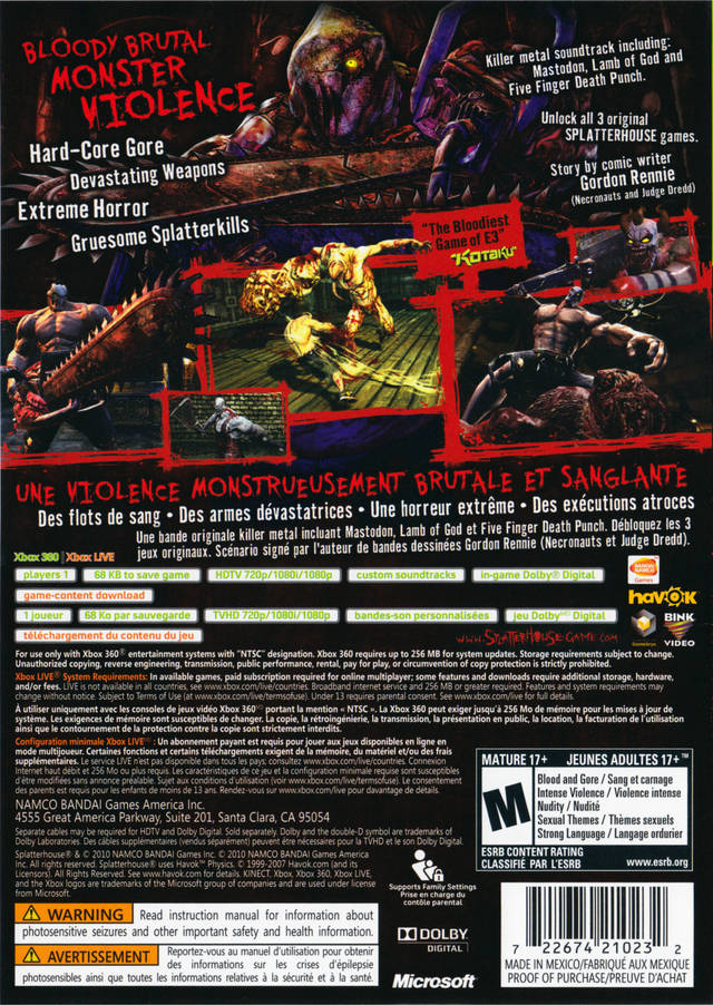 Splatterhouse - Xbox 360 Pre-Played