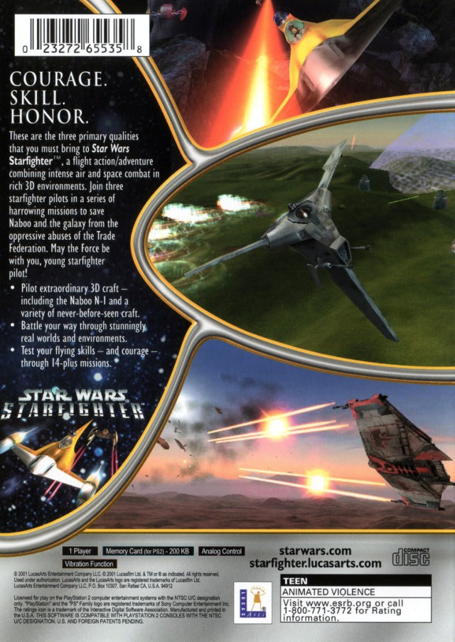 Star Wars Starfighter Back Cover - Playstation 2 Pre-Played