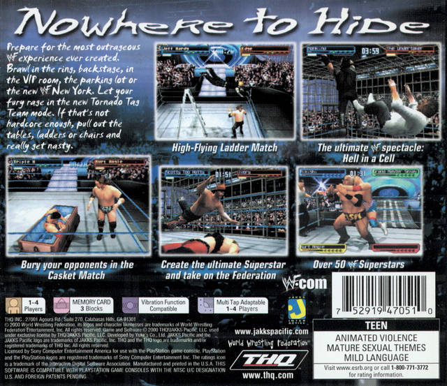 WWF Smackdown 2: Know Your Role Back Cover - Playstation 1 Pre-Played