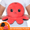 Red and Black Octopus - Big Reversible Plush