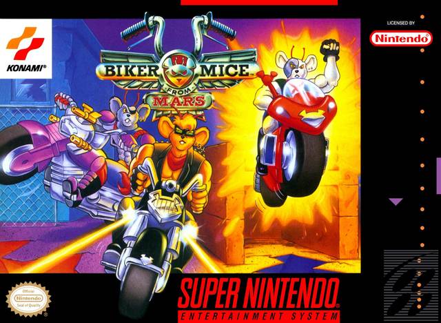 Biker Mice From Mars SNES Front Cover Pre-Played