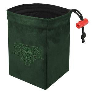 Embroidered Dice Bag - Cthulhu Crest Green