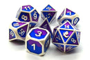 Dragon Forged: Platinum Blue & Purple - Old School 7 Piece RPG Metal Dice Set