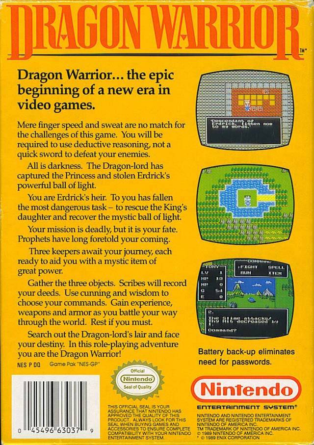 Dragon Warrior with Box - Nintendo Entertainment System Pre-Played