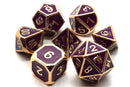 Elven Forged: Purple with Gold - Old School 7 Piece RPG Metal Dice Set