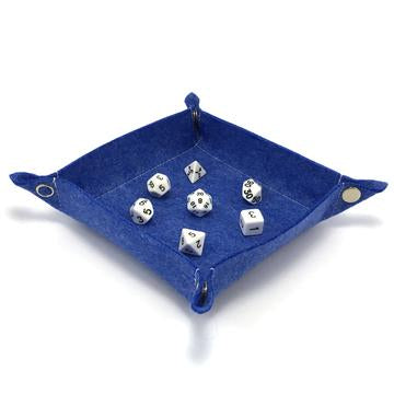Red King Felt Blue Dice Tray