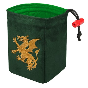 Gilded Heraldry Dragon - Embroidered Dice Bag