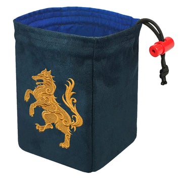 Gilded Heraldry Wolf - Embroidered Dice Bag