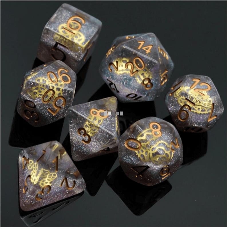 Glitter Gearwheel - RPG Dice Set (7)