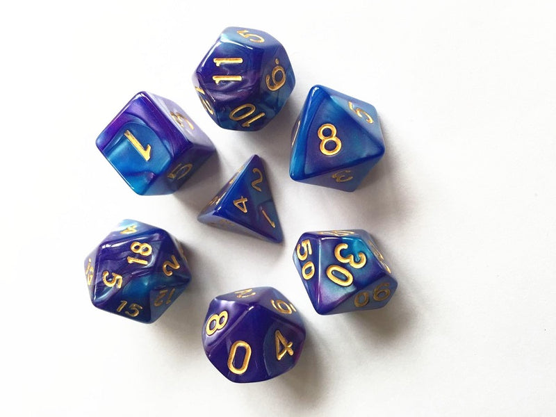 Blue + Deep Purple - Game On Color Blend Dice Set