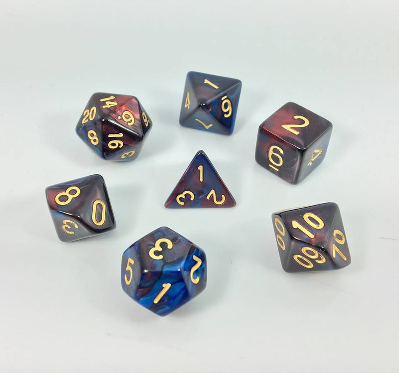 Dark Red + Blue - Game On Color Blend Dice Set