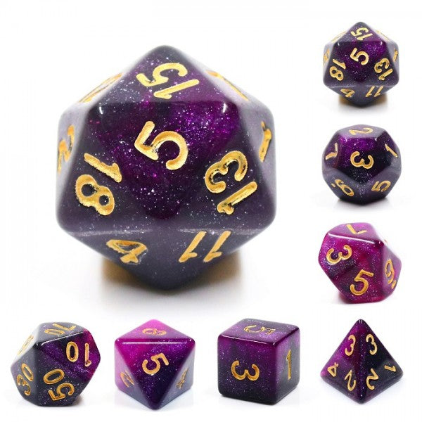 Purple Galaxy - Game On Aurora Dice Set